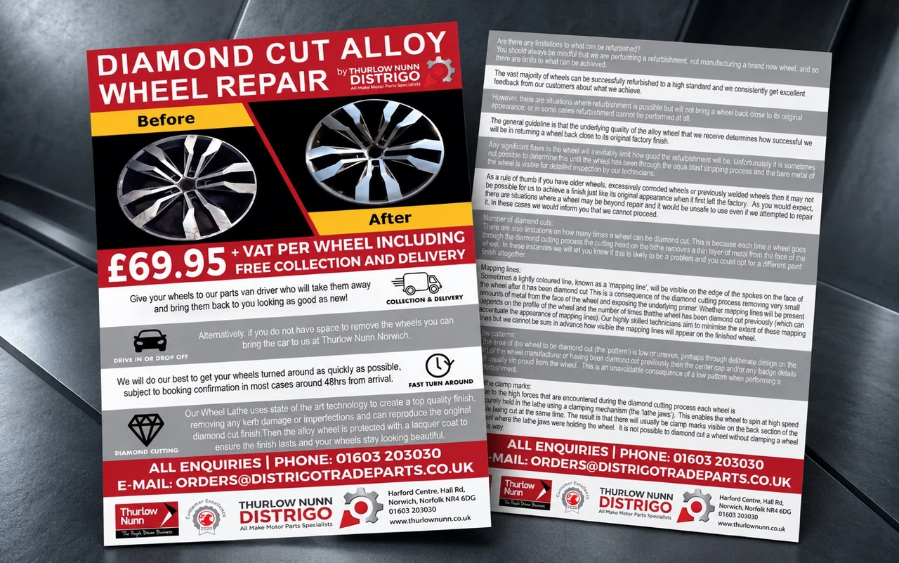 Approved Thurlow Nunn Distrigo front and reverse flyer presentation
