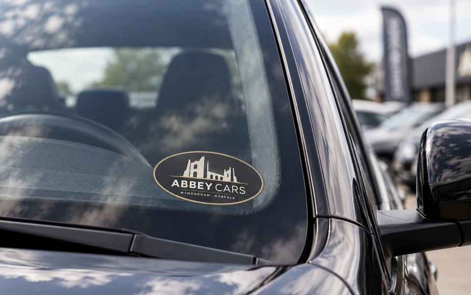 Vehicle & window stickers — illustrative product example; specification below