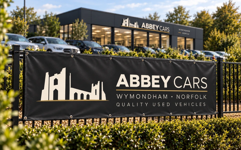 Abbey Cars concept: PVC banner