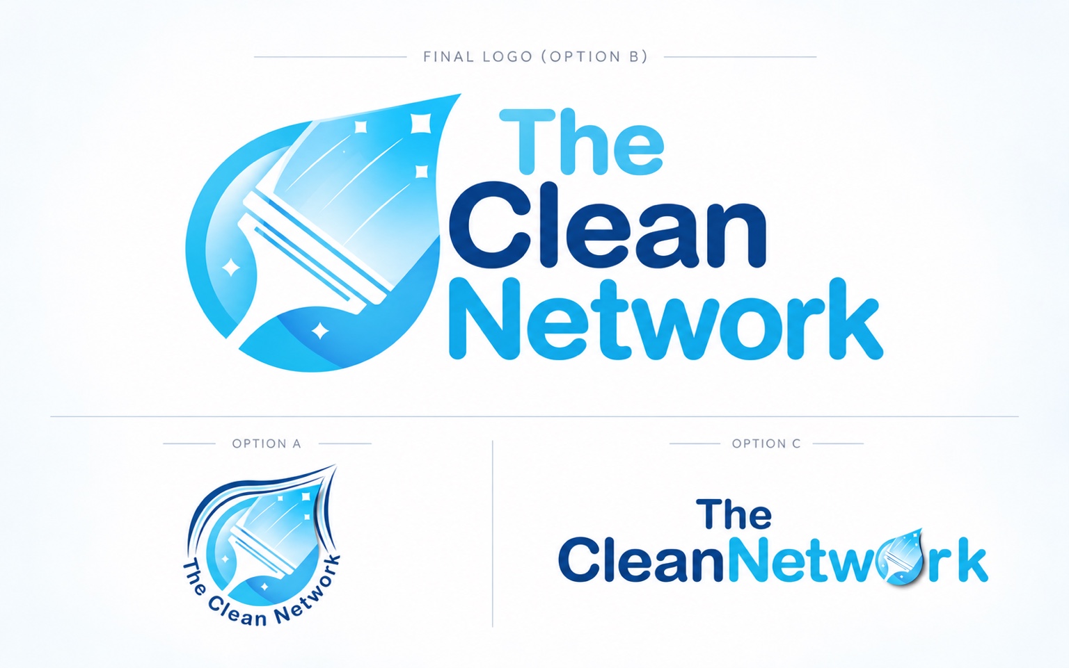 The Clean Network final Option B with genuine logo alternatives A and C
