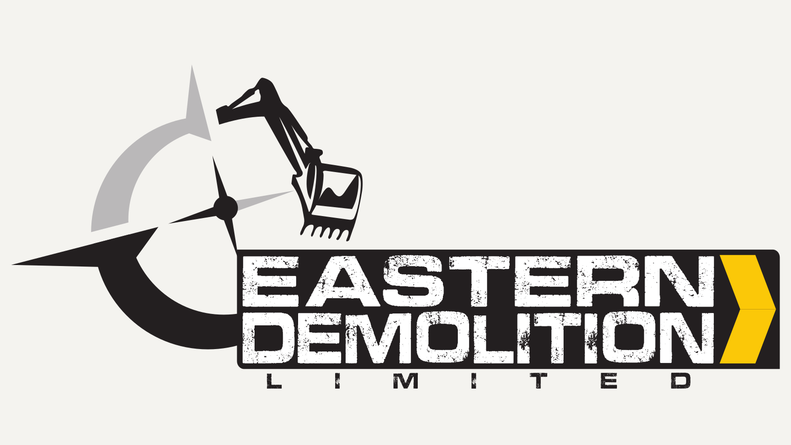 Eastern Demolition Limited completed animated identity on its original light background