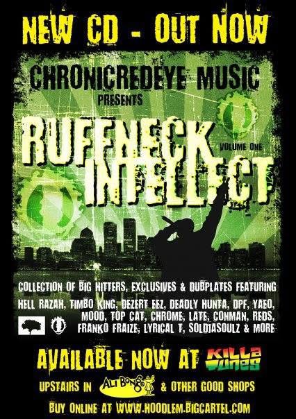 Original Ruffneck Intellect New CD Out Now release poster designed by Daniel Hornby