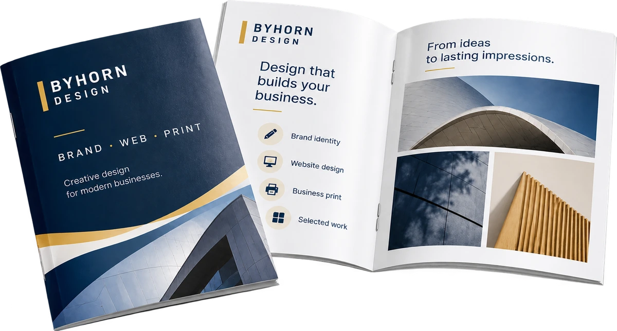 Brochures & Booklets — illustrative product example; specification below