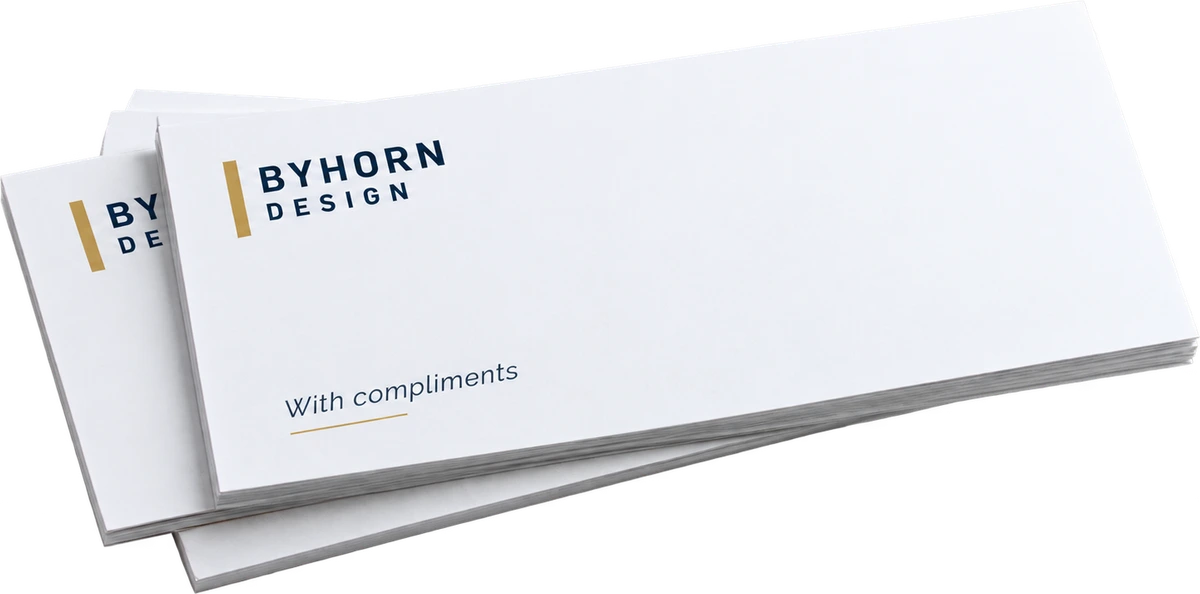 Compliment Slips — illustrative product example; specification below