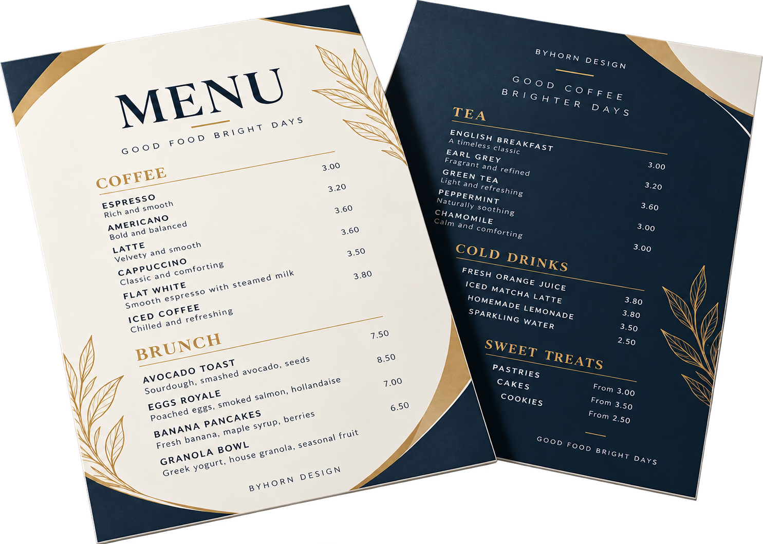 Waterproof menus — illustrative product example; specification below