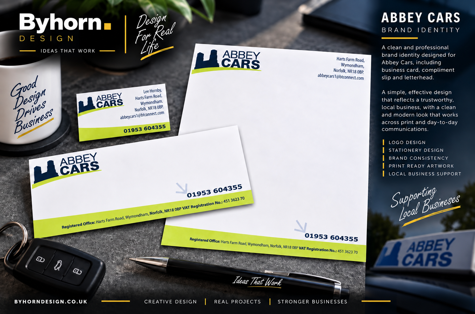 Abbey Cars logo designed by Daniel Hornby